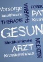 Grafik mit Begriffen wie Arzt, Gesundheit, Therapie, Patienten